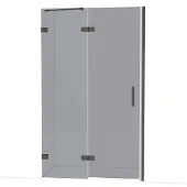 Maxaro Diamond Douchedeur | 120 cm Zwart chroom Rookglas Draaideur