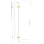 Maxaro Diamond Douchedeur | 100 cm Lichtgoud Helder glas Draaideur