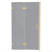 Maxaro Diamond Douchedeur | 120 cm Goud Rookglas Draaideur