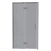 Maxaro Diamond Douchedeur | 110 cm Zwart metaal Rookglas Draaideur