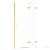 Maxaro Diamond Douchedeur | 100 cm Lichtgoud Helder glas Draaideur