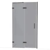 Maxaro Diamond Douchedeur | 110 cm Zwart chroom Rookglas Draaideur