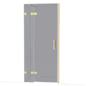 Maxaro Diamond Douchedeur | 90 cm Lichtgoud Rookglas Draaideur