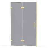 Maxaro Diamond Douchedeur | 120 cm Lichtgoud Rookglas Draaideur