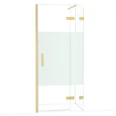 Maxaro Diamond Douchedeur | 90 cm Goud Helder met matte strook Draaideur