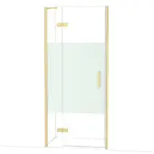 Maxaro Diamond Douchedeur | 90 cm Lichtgoud Helder met matte strook Draaideur