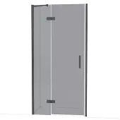 Maxaro Diamond Douchedeur | 100 cm Zwart chroom Rookglas Draaideur