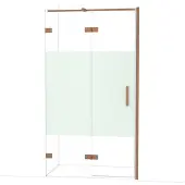 Maxaro Diamond Douchedeur | 110 cm Koper Helder met matte strook Draaideur