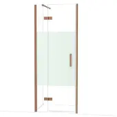 Maxaro Diamond Douchedeur | 80 cm Koper Helder met matte strook Draaideur