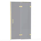 Maxaro Diamond Douchedeur | 110 cm Lichtgoud Rookglas Draaideur