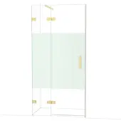 Maxaro Diamond Douchedeur | 100 cm Lichtgoud Helder met matte strook Draaideur