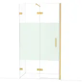 Maxaro Diamond Douchedeur | 110 cm Goud Helder met matte strook Draaideur