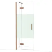 Maxaro Diamond Douchedeur | 80 cm Koper Helder met matte strook Draaideur