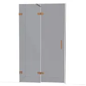 Maxaro Diamond Douchedeur | 120 cm Koper Rookglas Draaideur