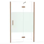 Maxaro Diamond Douchedeur | 120 cm Koper Helder met matte strook Draaideur