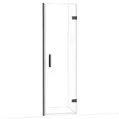 Maxaro Diamond Douchedeur | 60 cm Zwart chroom Helder glas Draaideur