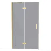Maxaro Diamond Douchedeur | 120 cm Lichtgoud Rookglas Draaideur