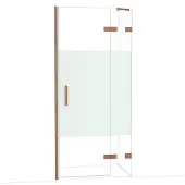 Maxaro Diamond Douchedeur | 90 cm Koper Helder met matte strook Draaideur
