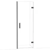 Maxaro Diamond Douchedeur | 70 cm Zwart chroom Helder glas Draaideur