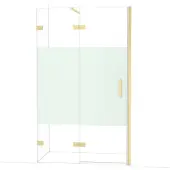 Maxaro Diamond Douchedeur | 120 cm Lichtgoud Helder met matte strook Draaideur