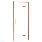 Maxaro Diamond Douchedeur | 80 cm Koper Helder glas Draaideur