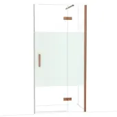 Maxaro Diamond Douchedeur | 100 cm Koper Helder met matte strook Draaideur