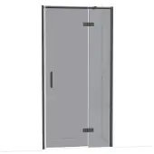 Maxaro Diamond Douchedeur | 100 cm Zwart chroom Rookglas Draaideur
