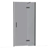Maxaro Diamond Douchedeur | 100 cm Zwart chroom Rookglas Draaideur