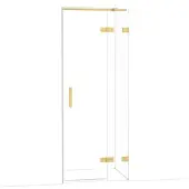 Maxaro Diamond Douchedeur | 80 cm Goud Helder glas Draaideur