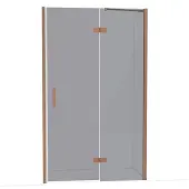 Maxaro Diamond Douchedeur | 120 cm Koper Rookglas Draaideur