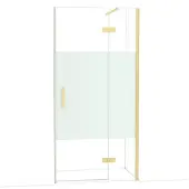 Maxaro Diamond Douchedeur | 100 cm Lichtgoud Helder met matte strook Draaideur