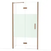 Maxaro Diamond Douchedeur | 110 cm Koper Helder met matte strook Draaideur