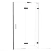 Maxaro Diamond Douchedeur | 110 cm Zwart chroom Helder glas Draaideur