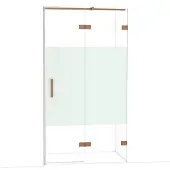 Maxaro Diamond Douchedeur | 110 cm Koper Helder met matte strook Draaideur