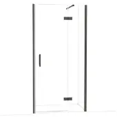 Maxaro Diamond Douchedeur | 100 cm Zwart chroom Helder glas Draaideur