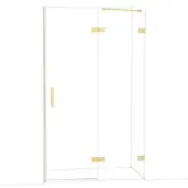 Maxaro Diamond Douchedeur | 120 cm Lichtgoud Helder glas Draaideur