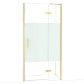 Maxaro Diamond Douchedeur | 100 cm Lichtgoud Helder met matte strook Draaideur