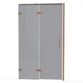 Maxaro Diamond Douchedeur | 120 cm Koper Rookglas Draaideur