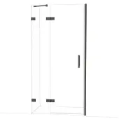 Maxaro Diamond Douchedeur | 100 cm Zwart chroom Helder glas Draaideur