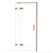 Maxaro Diamond Douchedeur | 90 cm Koper Helder glas Draaideur