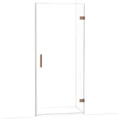 Maxaro Diamond Douchedeur | 90 cm Koper Helder glas Draaideur