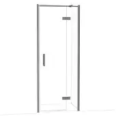 Maxaro Diamond Douchedeur | 80 cm Zwart metaal Helder glas Draaideur