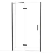 Maxaro Diamond Douchedeur | 120 cm Zwart chroom Helder glas Draaideur