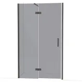 Maxaro Diamond Douchedeur | 120 cm Zwart chroom Rookglas Draaideur