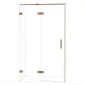 Maxaro Diamond Douchedeur | 120 cm Koper Helder glas Draaideur