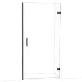 Maxaro Diamond Douchedeur | 100 cm Zwart chroom Helder glas Draaideur