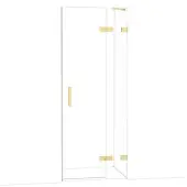 Maxaro Diamond Douchedeur | 80 cm Lichtgoud Helder glas Draaideur