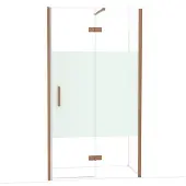 Maxaro Diamond Douchedeur | 110 cm Koper Helder met matte strook Draaideur