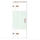 Maxaro Diamond Douchedeur | 80 cm Koper Helder met matte strook Draaideur
