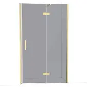 Maxaro Diamond Douchedeur | 120 cm Lichtgoud Rookglas Draaideur